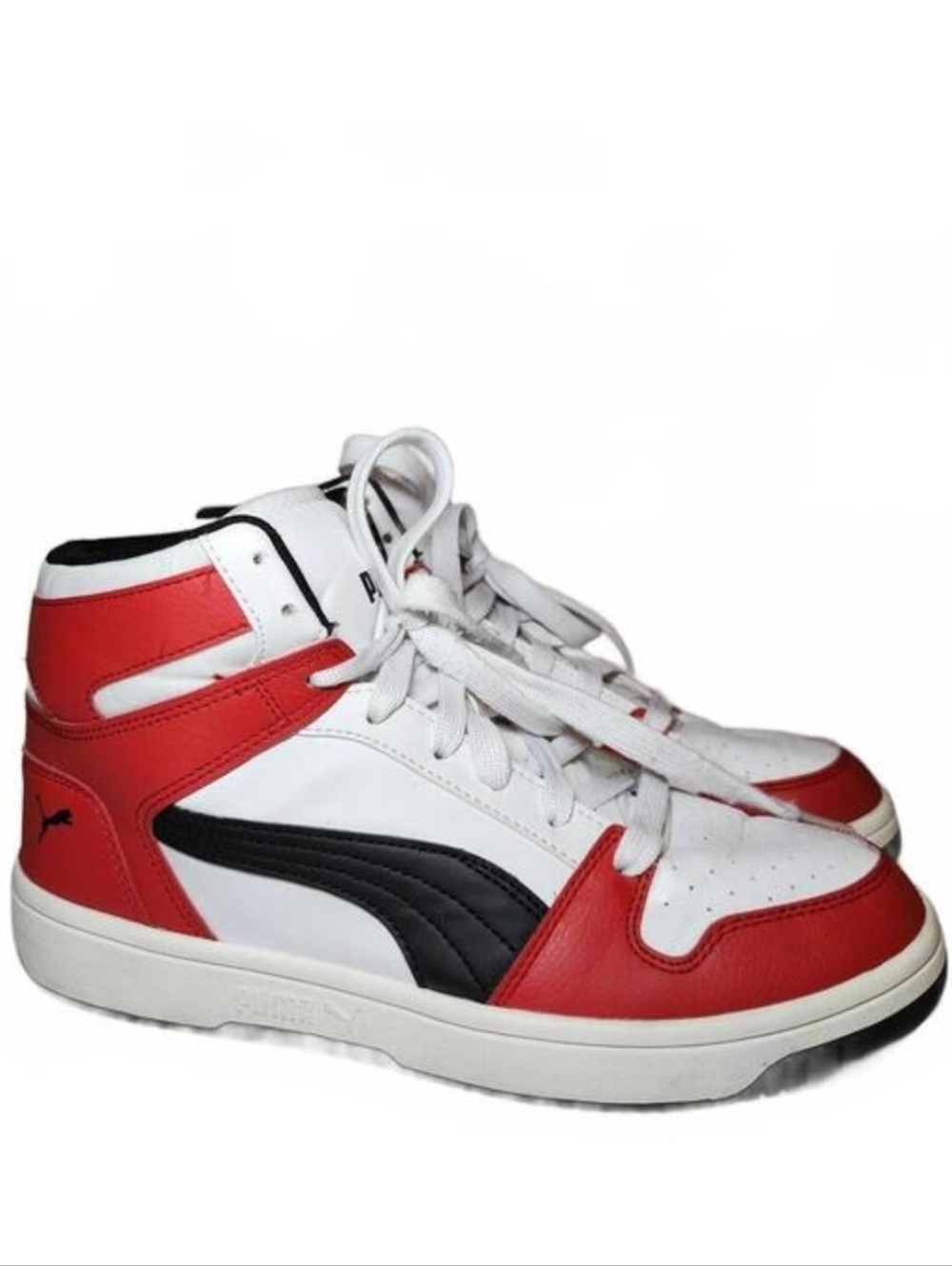 PUMA Men's Rebound Layup SL Red White Black High-Top Sneakers Size 8.5